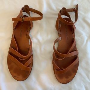 LUCKY BRAND | 100% Leather Strappy Sandals Tan